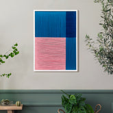 Blush and Azure II - Contemporary Artistry Meticulously Crafted with Woven Threads
